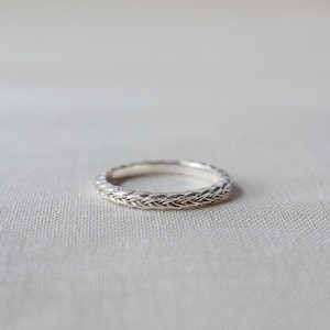 Harper slim ~ Braided silver ring