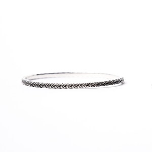 Ella Slim ~ 925 Sterling silver antiqued dainty bangle