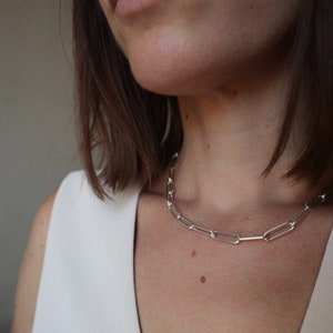 SemiBold Paperclip necklace ~ 925 Sterling silver