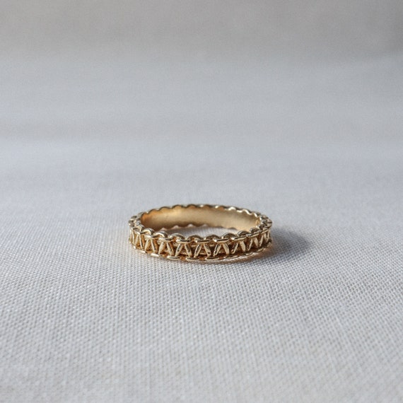 Klara Gold Macrame Band Ring Etsy