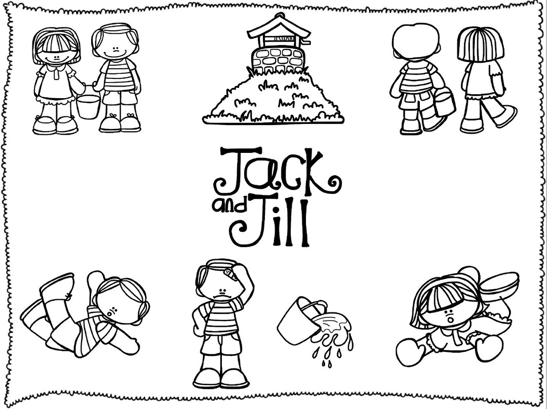Jack and Jill preschool kindergarten Homeschool Teacher School tracing, Addition, Sequencing