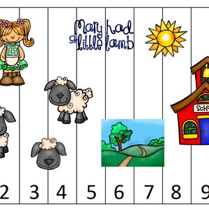 Mary Had a Little Lamb -Preschool -Kindergarten- Homeschool - Teacher - School -Tracing, Addition, Sequencing, Patterns, and many more