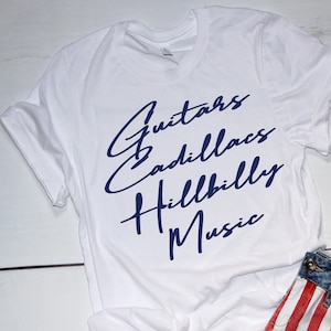 Gitarren Cadillacs Hillbilly Musik Shirt, Dwight Yoakam Songtext T-Shirt, 90er Jahre Country Tshirt, klassisches Country Shirt, Country-Musik-Liebhaber Geschenk