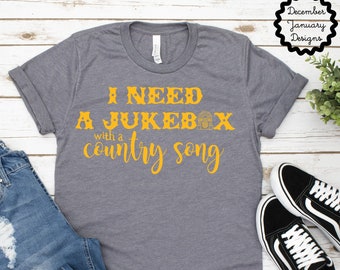 Camiseta "Necesito una gramola con una canción country", camiseta de Doug Stone, camiseta country clásica de los 90, regalo para amantes de la música country, artículos de música country