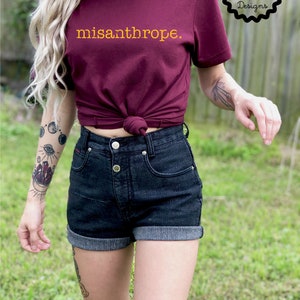 I Hate People Shirt, Misanthrope Tshirt, Too Peopley, Anti-Social, Introvert Tee, Social Distancing, Not a Hugger, Antisocial Butterfly Maroon