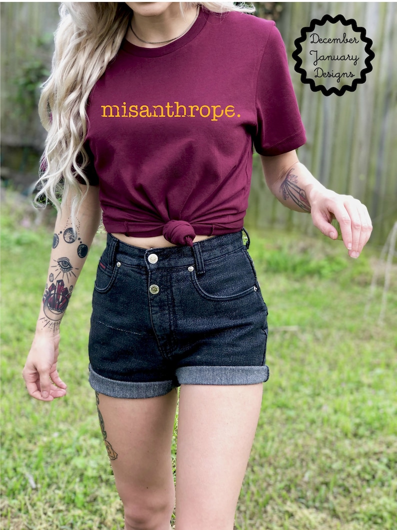 I Hate People Shirt, Misanthrope Tshirt, Too Peopley, Anti-Social, Introvert Tee, Social Distancing, Not a Hugger, Antisocial Butterfly Maroon