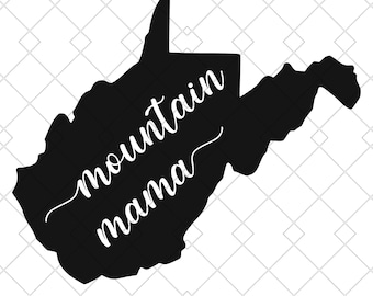 West Virginia Mountain Mama Country Roads Take Me Home John Denver SVG File di taglio Download immediato