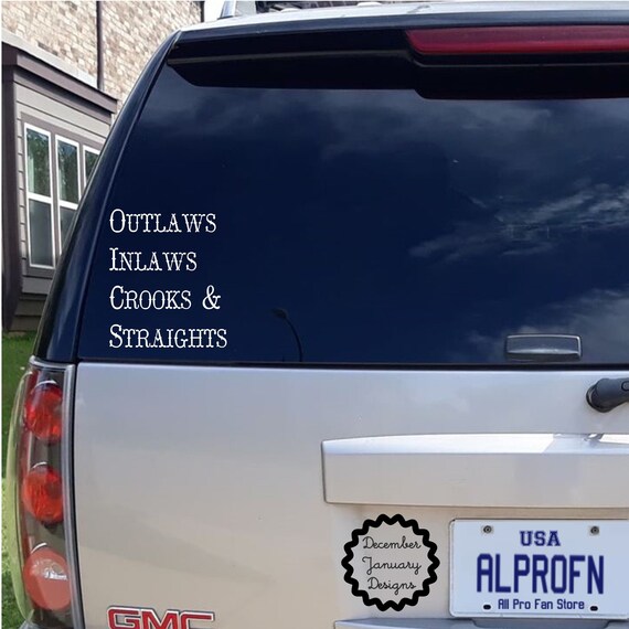 Country Music Sticker Outlaws Inlaws Crooks Straights Decal - Etsy