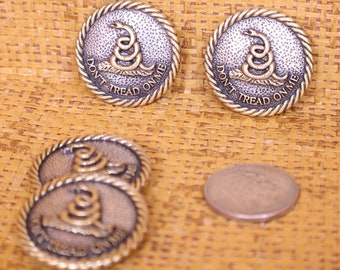 4-C601 Don't Tread on Me Conchos 1 1/4" Screw Back