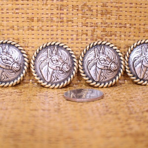 4-C414 Mule w/Gold Rope Edge Concho 1 1/4&quot; Screw back