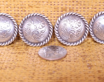 4-C706 Rope Edge w/ Silver Conchos 1 1/2" Screw Back