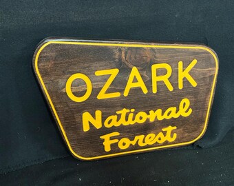 National Forest / Carved / Wood Sign / Rustic / Cabin / Sasquatch/ Decor
