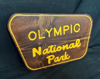 Olympic National Park  / Carved / Wood Sign / Rustic / Cabin / Sasquatch/ Decor