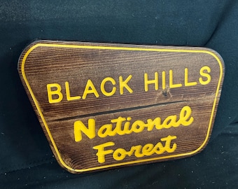 Black Hills National Park  / Carved / Wood Sign / Rustic / Cabin / Sasquatch/ Decor