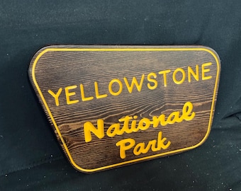 Yellowstone National Park  / Carved / Wood Sign / Rustic / Cabin / Sasquatch/ Decor