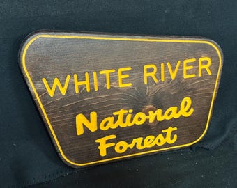 National Forest / Carved / Wood Sign / Rustic / Cabin / Sasquatch/ Decor