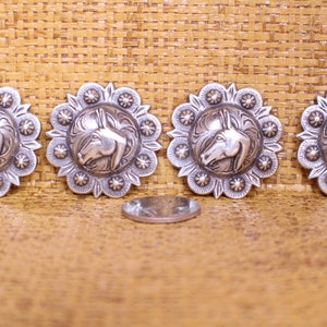 4-C416 Mule Head w/ Silver Berries Concho, Designed by Rustics owner Stan Combs Screw Back