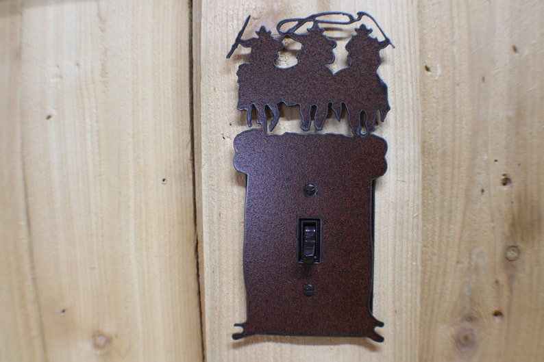 Rustic Finish with 3-D look Cabin Lodge,Mountains,Farm,Wildlife Switchplate Possy Single GFI or Rectangular Switch Plug