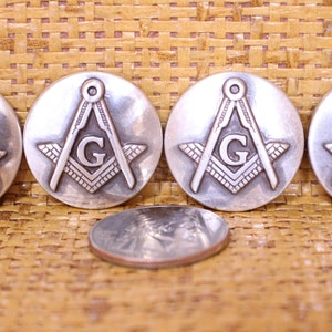 4-C658 Masonic Blue Lodge Concho 1&quot; Screw back