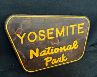 Yosemite National Park  / Carved / Wood Sign / Rustic / Cabin / Sasquatch/ Decor