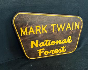 National Forest / Carved / Wood Sign / Rustic / Cabin / Sasquatch/ Decor