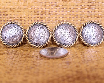 4-C705 Rope Edge w/ Gold Conchos 1 1/2" Screw Back