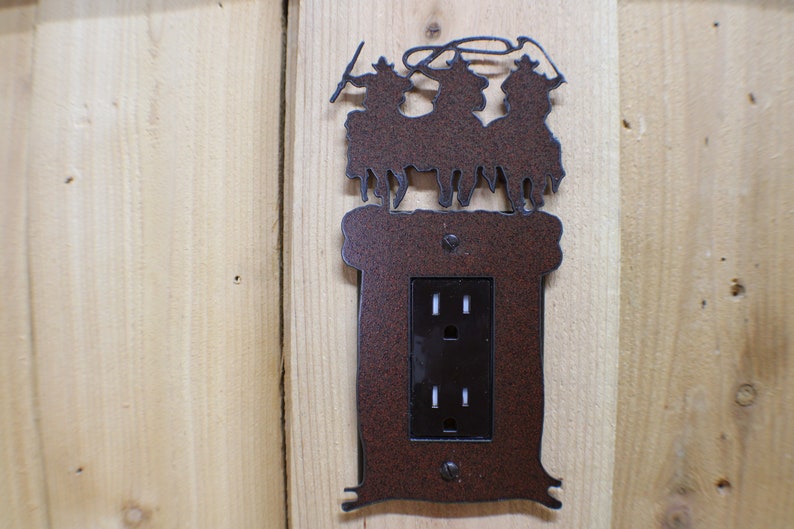 Rustic Finish with 3-D look Cabin Lodge,Mountains,Farm,Wildlife Switchplate Possy Single GFI or Rectangular Switch Plug