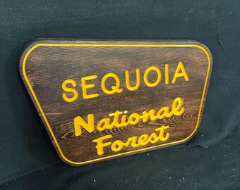 National Forest / Carved / Wood Sign / Rustic / Cabin / Sasquatch/ Decor