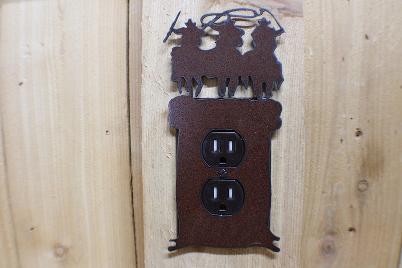 Rustic Finish with 3-D look Cabin Lodge,Mountains,Farm,Wildlife Switchplate Possy Single GFI or Rectangular Switch Plug