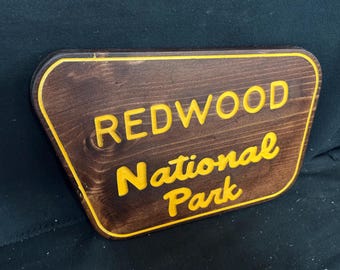Redwood National Park  / Carved / Wood Sign / Rustic / Cabin / Sasquatch/ Decor