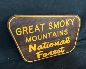 Great Smoky National Forest  / Carved / Wood Sign / Rustic / Cabin / Sasquatch/ Decor