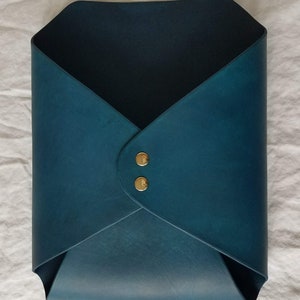 Extra Large Leather Wall Hanging Envelope, Mail Organizer with Brass Rivet