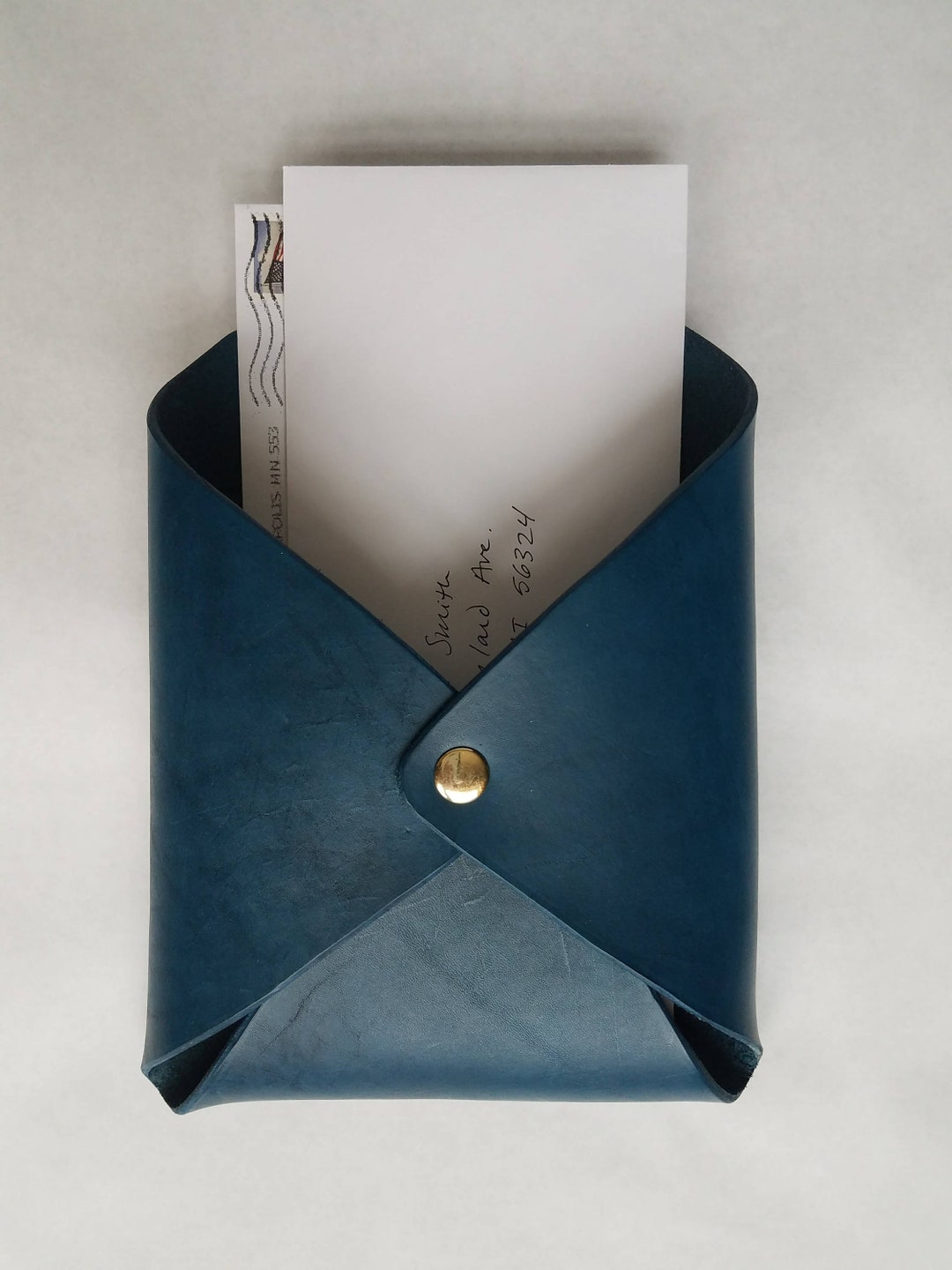 Medium Leather Wall Hanging Envelope, Leather Envelope, Mail Organizer