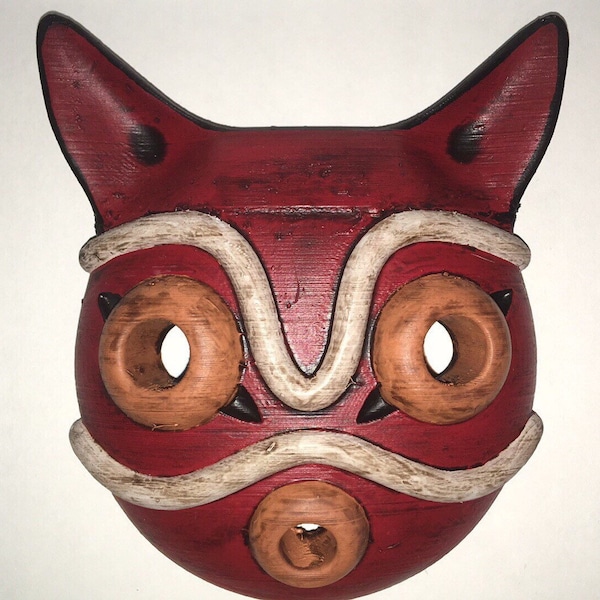 Princess Mononoke - San Mask - 3D Printed and Hand Painted - San - Studio Ghibli - Miniature Wall Hanging