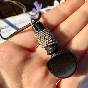 Vintage Violin Tuning Peg and Electric Guitar String Necklace