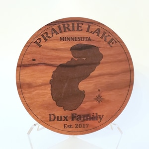 Personalized wood coasters, lake themed - Set of 4