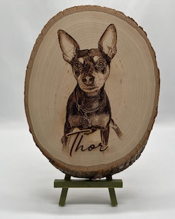 Custom personalized photo engraved live edge wood slab, Photo Memorial, Pet Memory, Family Loss, Commemorative Portrait, Dog By PrairieLakeCrafts By PrairieLakeCrafts Shop owned by Jared 8 years on Etsy