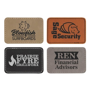 Custom Engraved Leather Patches - Add Your Own Logo - Iron On Patches