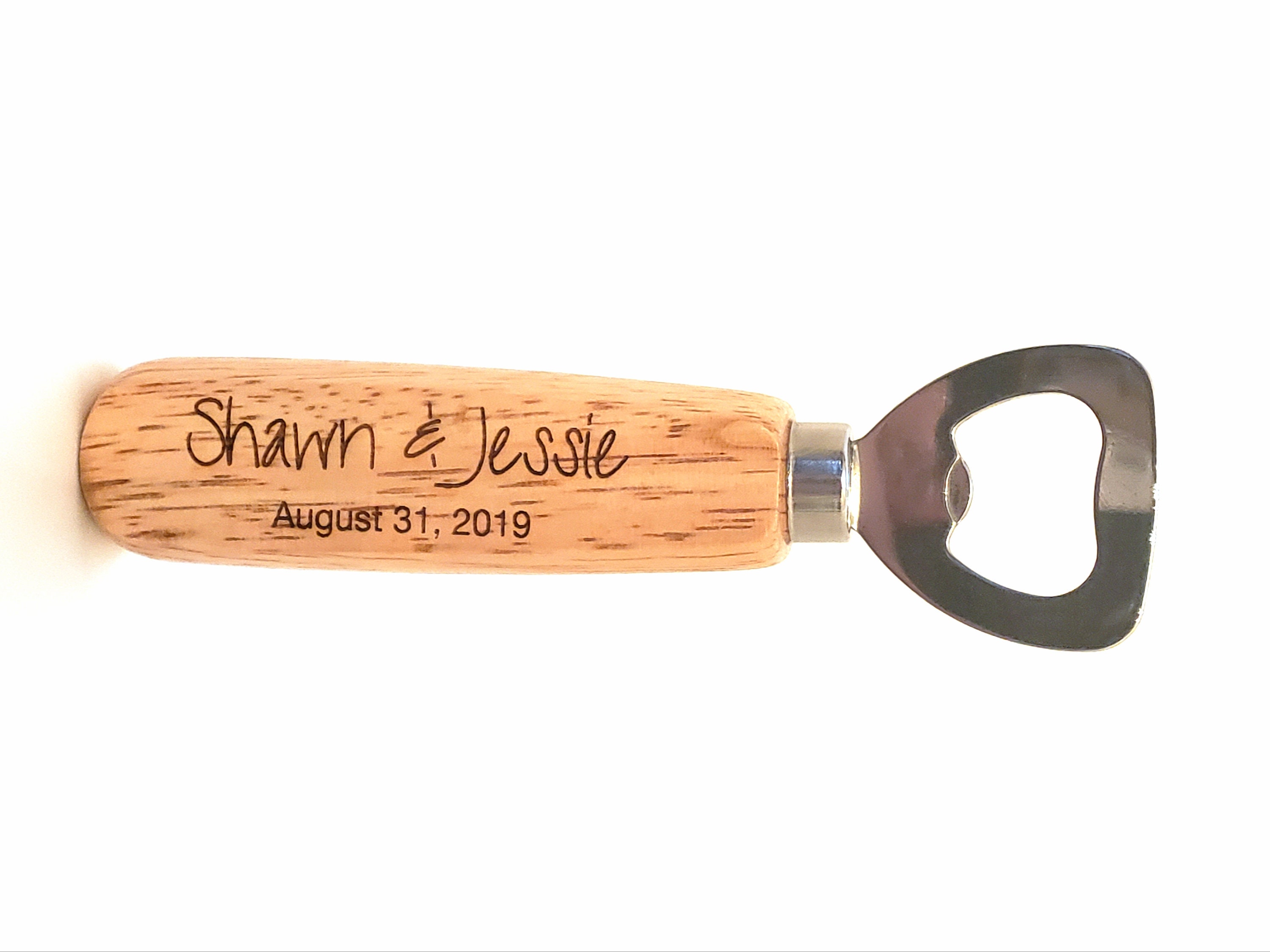 Wood Hand Held Bottle Opener Personalized Etsy