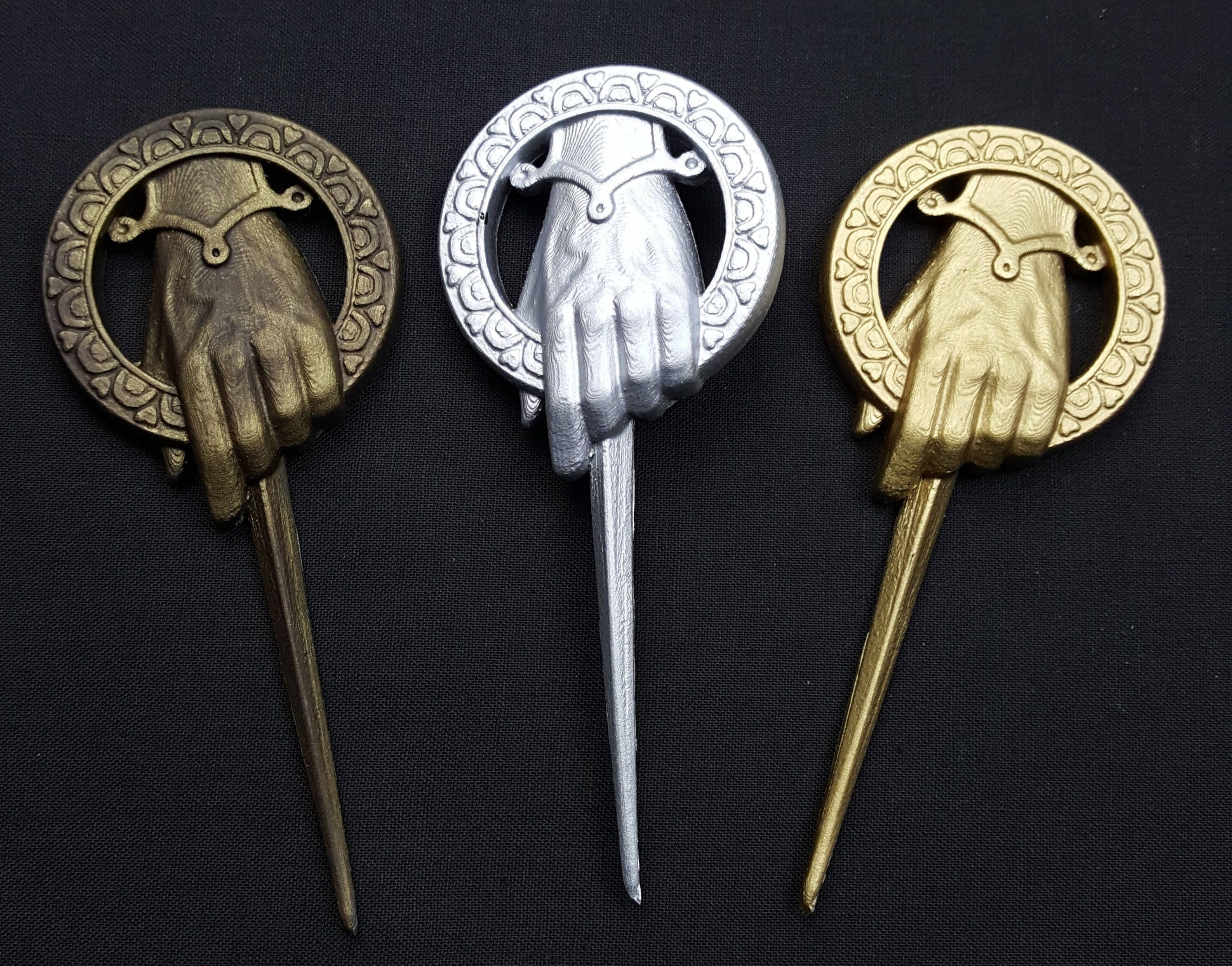 Mahi Men's Game of Thrones Antique Golden Hand of The King Pin 7cm Brooch