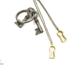 Vintage Desk Lock Pendant Necklace