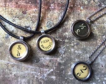 Necklace with typewriter keys of your choice art.413