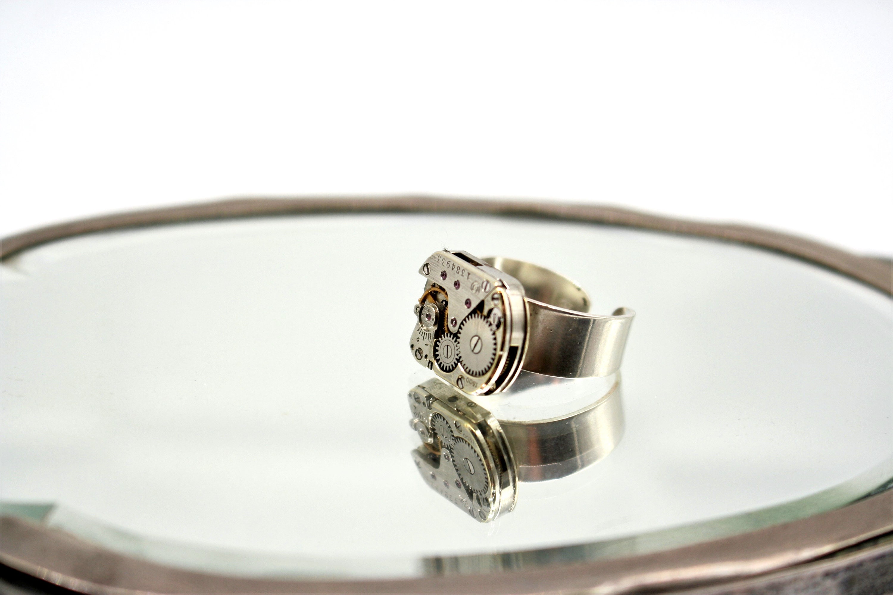 Vintage horloge mechanisme ring in 925 zilver verstelbare - Etsy België