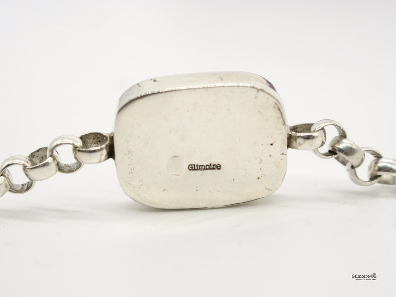 bracelet with clock art.267 Bracelet with rectangular clock mechanism silver chain