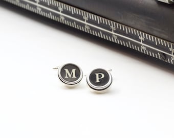 Silver cufflinks with initials - selection keys art.343