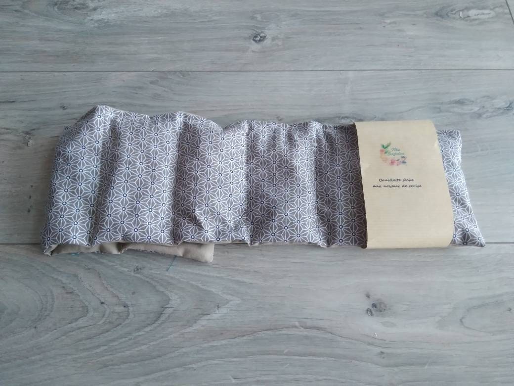 Bouillotte sèche tour de cou aux noyaux de cerise saki taupe - Etsy France