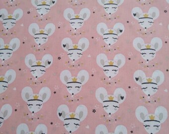 cotton fabric oeko tex mouse pattern