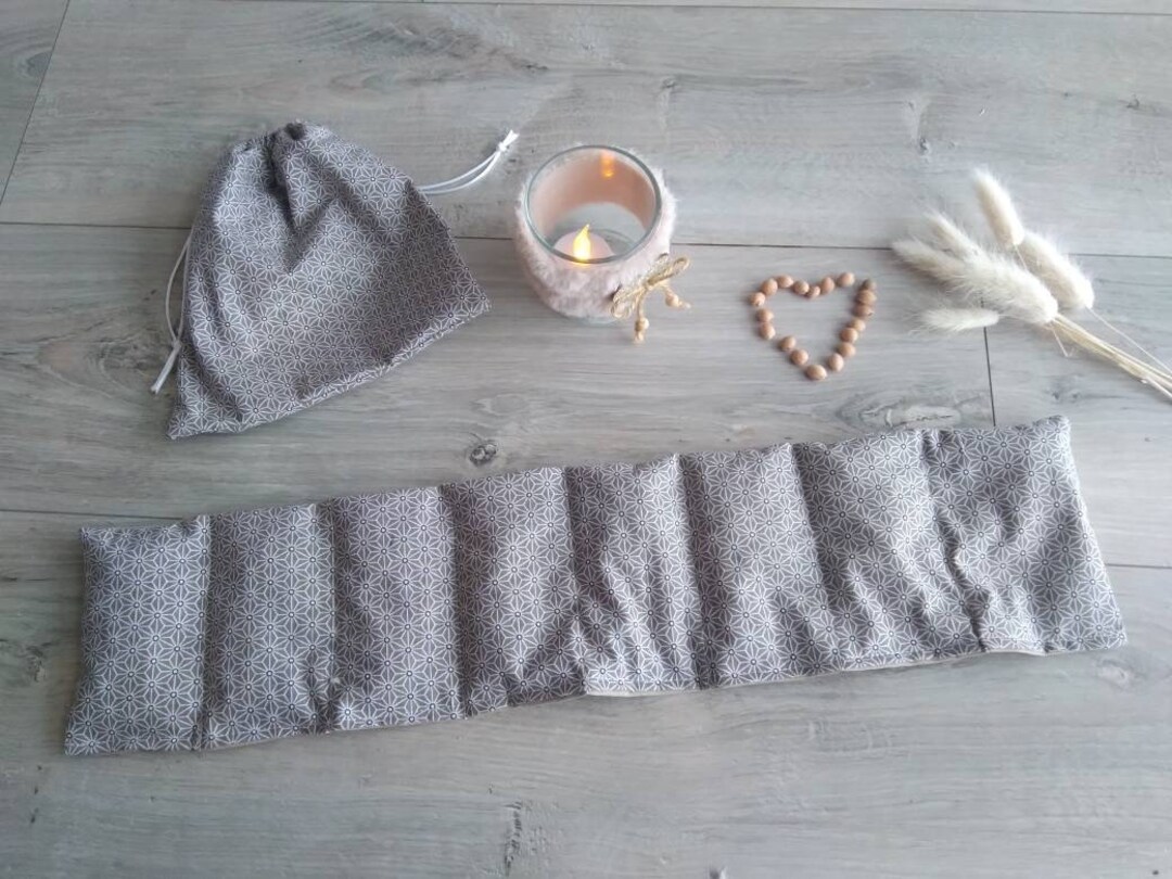 Bouillotte sèche tour de cou aux noyaux de cerise saki taupe - Etsy France