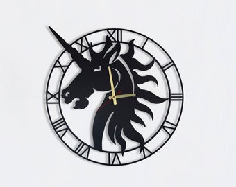 Unicorn Horse Design Metal Wall Clock, Metal Wall Decor, Art Work, Wall Art, Metal Art, Wall Decoration, Home Metal Decor (24X24in)(60x60cm)