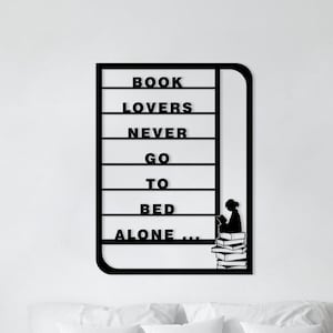 Book Lover Metal Wall Art: Library Bedroom Decor